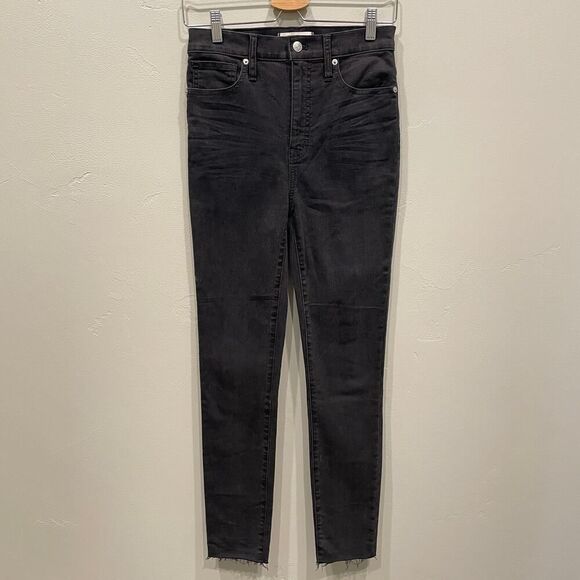 NWT Madewell 11” High-Rise Skinny Jeans in Lunar Wash Black Grey - Size: 26 - Picture 2 of 10